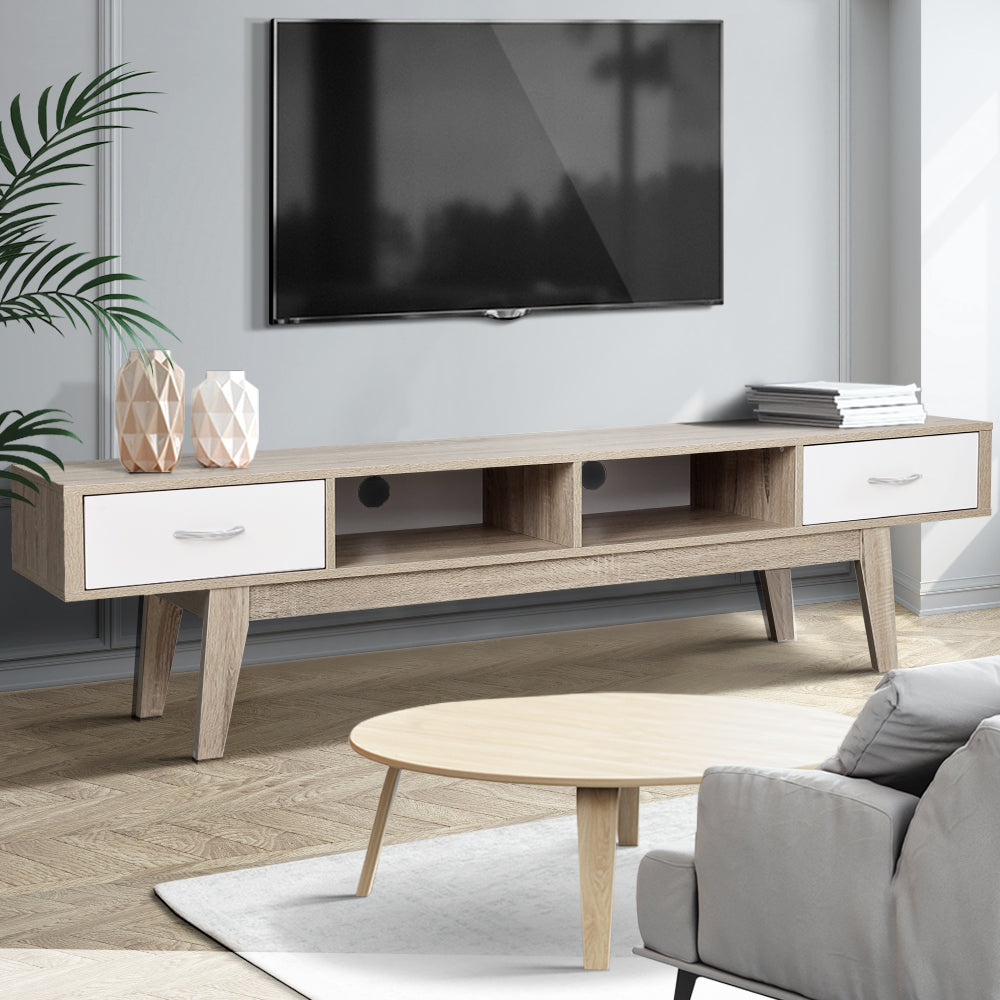 Gary TV Cabinet Entertainment Unit 180cm Oak White