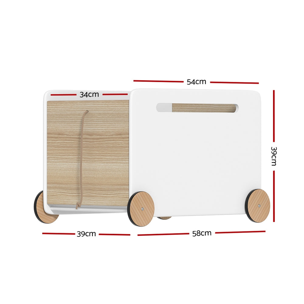 Keezi Kids Storage Box White Chest with Wheels