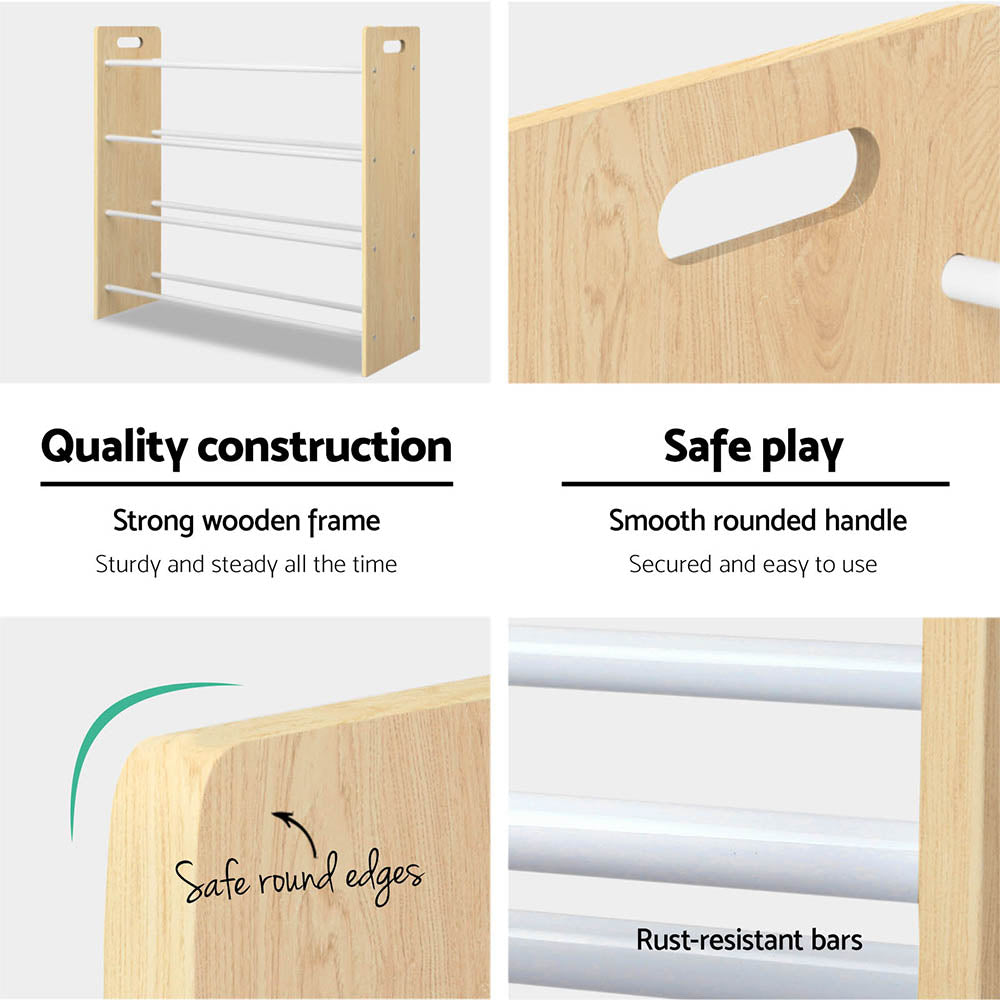 Keezi Kids Storage Rack 12 Bins Bookshelf Organiser
