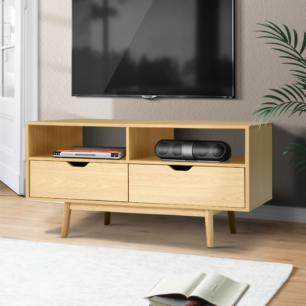 Ford 120cm TV Cabinet Entertainment Unit Pine Scandinavian Style Natural