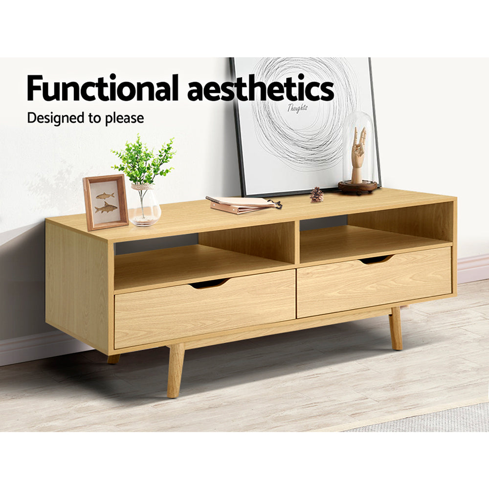 Ford 120cm TV Cabinet Entertainment Unit Pine Scandinavian Style Natural