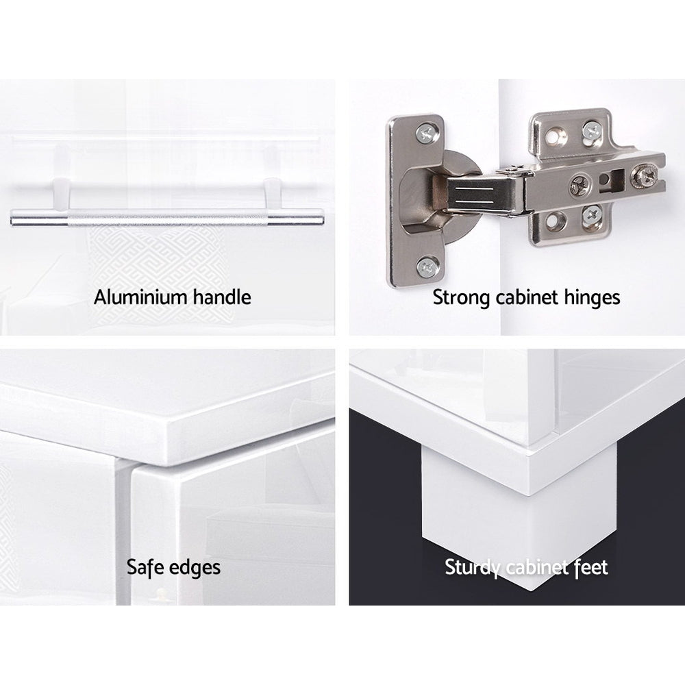 High Gloss White Buffet Sideboard with Storage