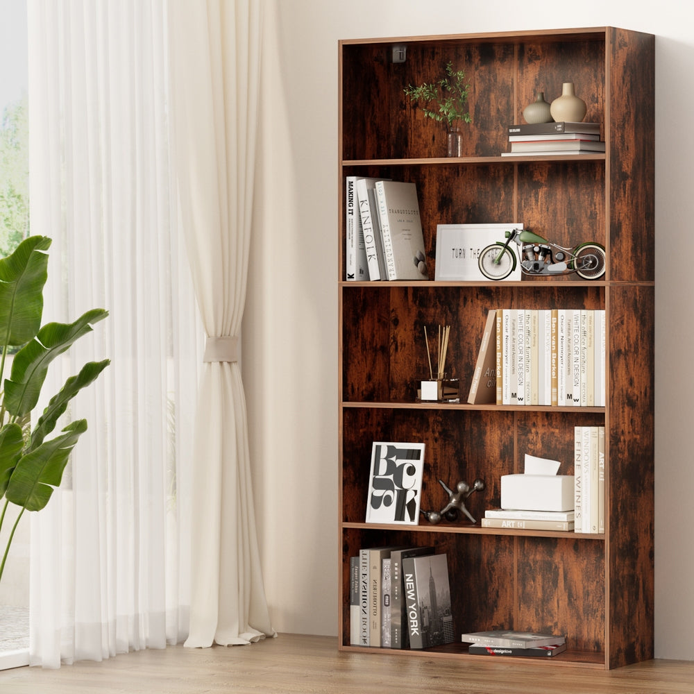 Artiss 5-Tier Bookshelf Walnut