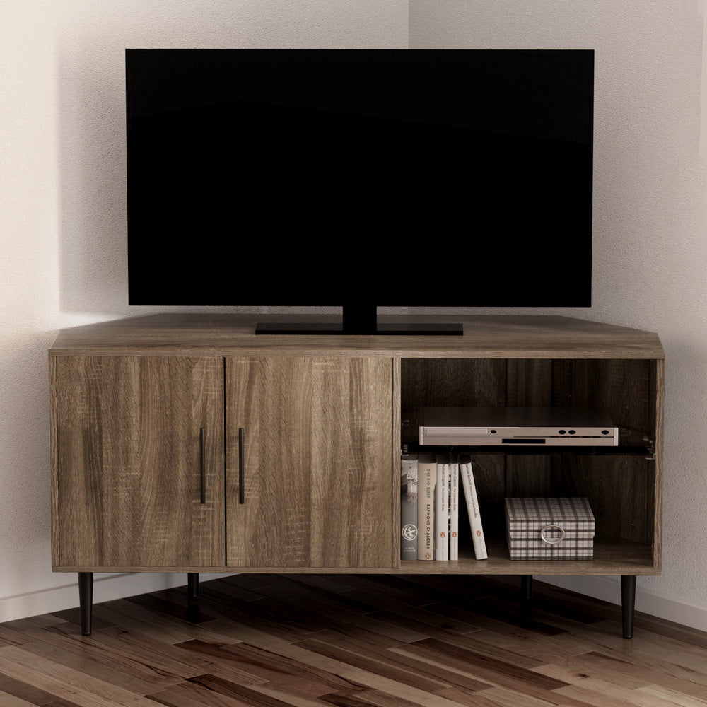 Elen 120cm Corner TV Cabinet Entertainment Unit Walnut