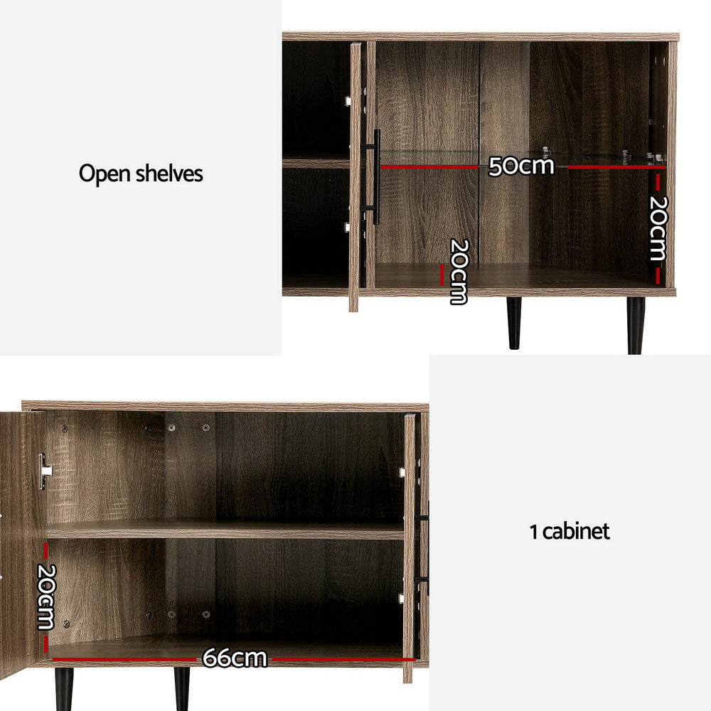 Elen 120cm Corner TV Cabinet Entertainment Unit Walnut
