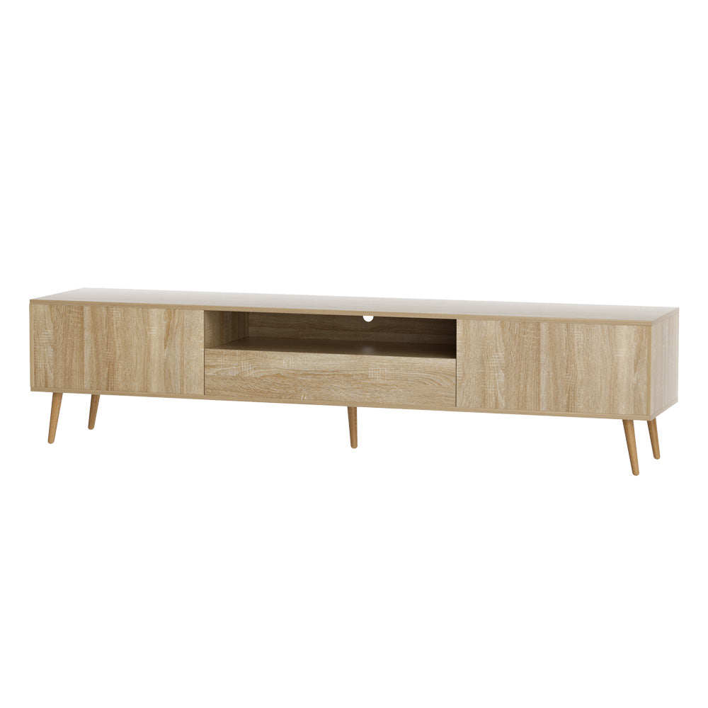 Alex 200CM TV Cabinet Entertainment Unit Storage Drawers Pine