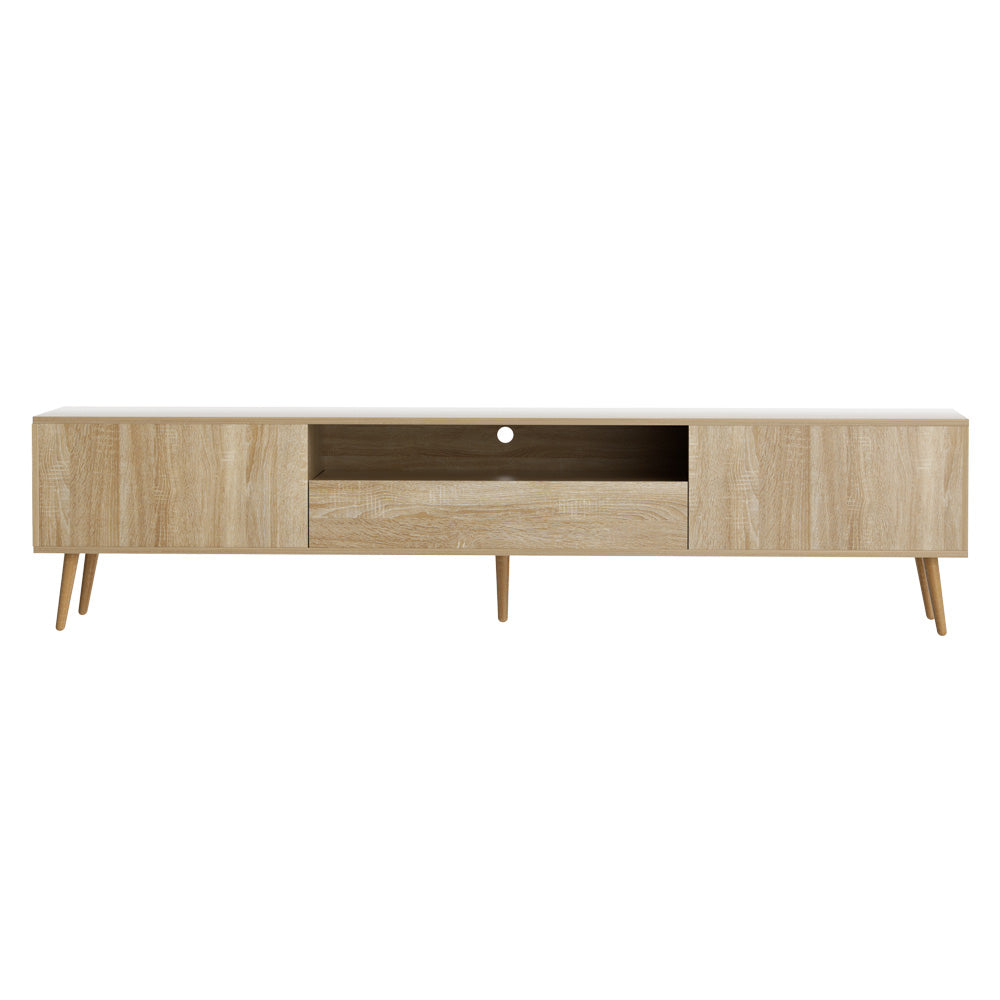 Alex 200CM TV Cabinet Entertainment Unit Storage Drawers Pine