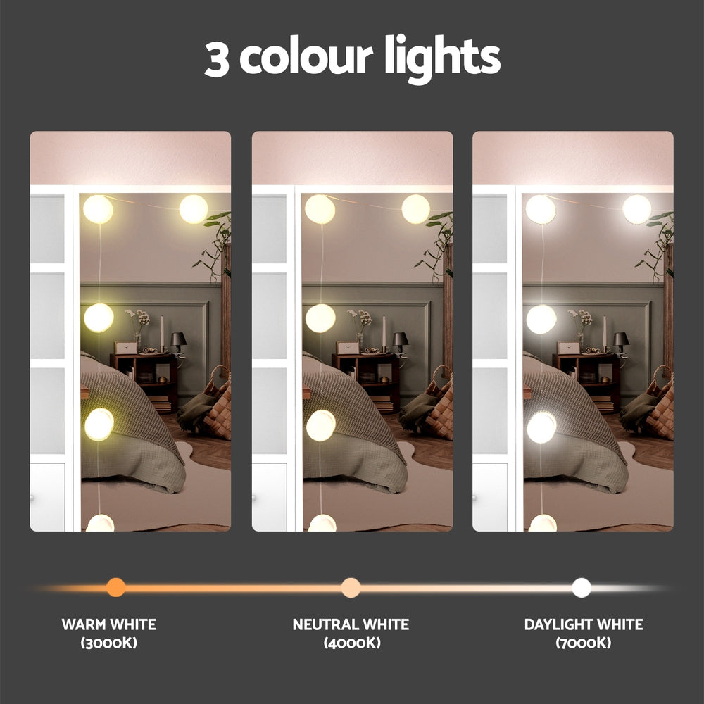 Dylan Dressing Table Set 10 LED Bulbs White