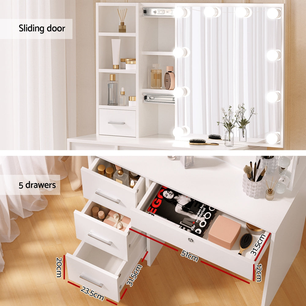 Dylan Dressing Table Set 10 LED Bulbs White