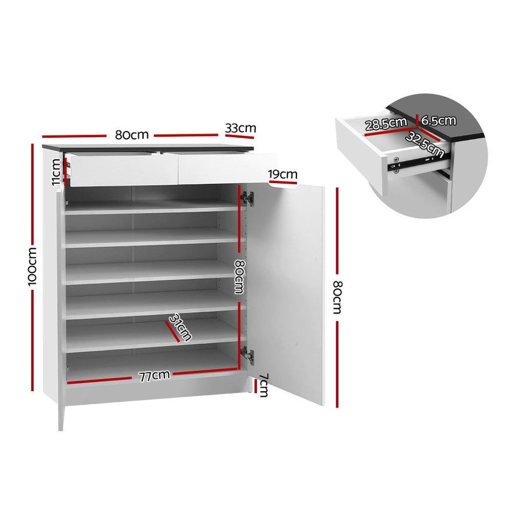 Eve Shoe Rack Cabinet 30 Pairs White