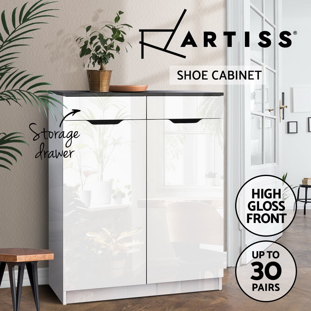 Eve Shoe Rack Cabinet 30 Pairs White