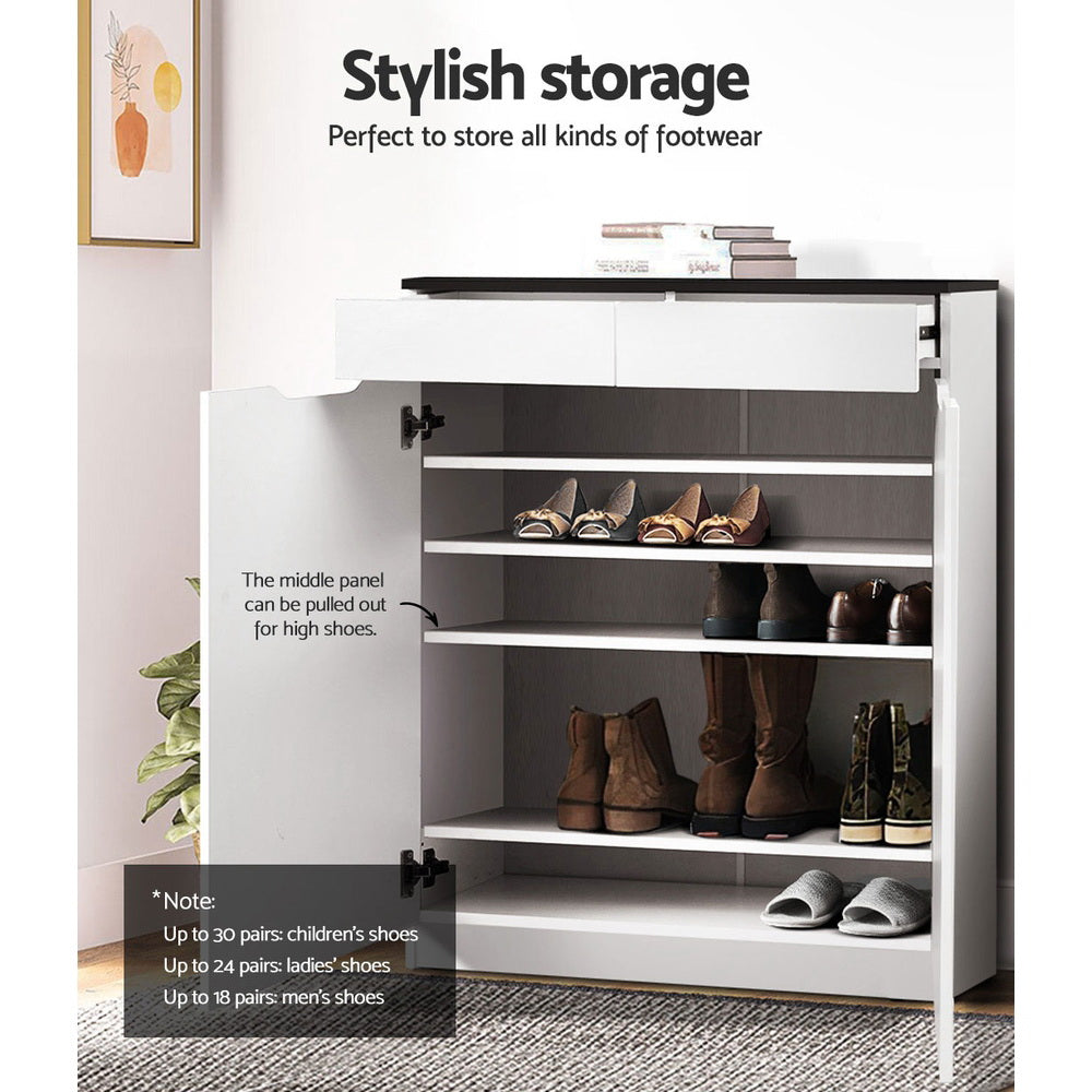 Eve Shoe Rack Cabinet 30 Pairs White