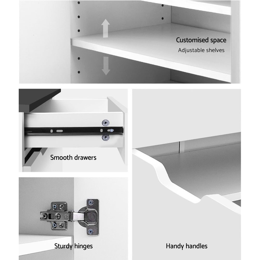 Eve Shoe Rack Cabinet 30 Pairs White