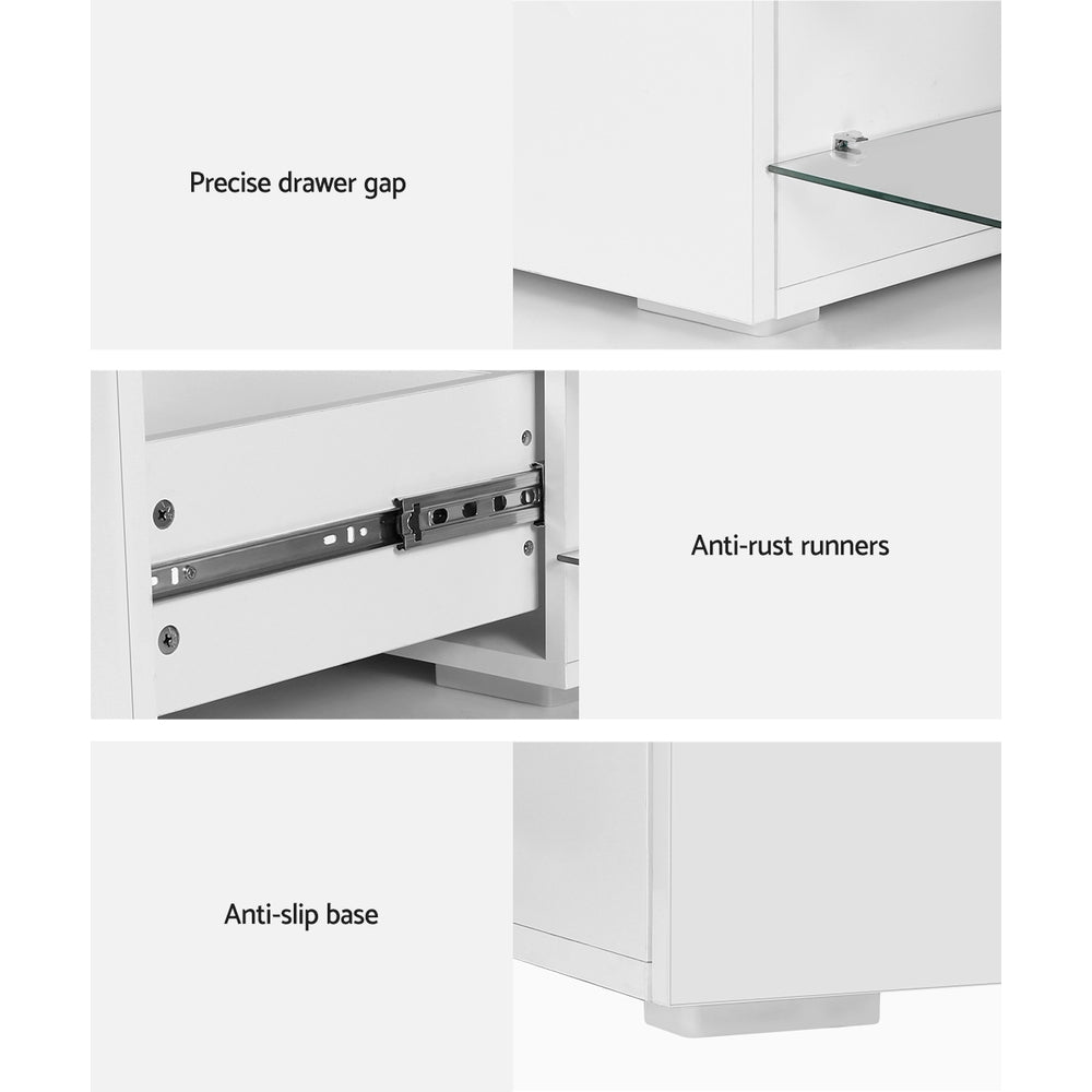 James 180cm Entertainment Unit TV Cabinet White Wood