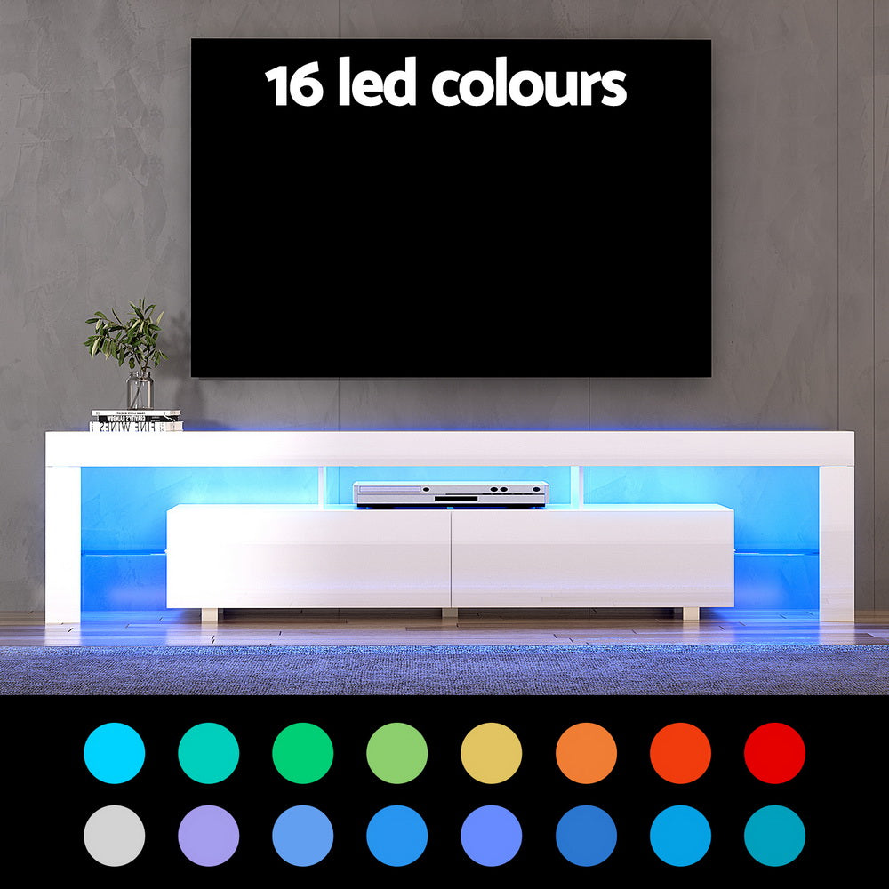 Artiss 200cm Entertainment Unit RGB LED Gloss White