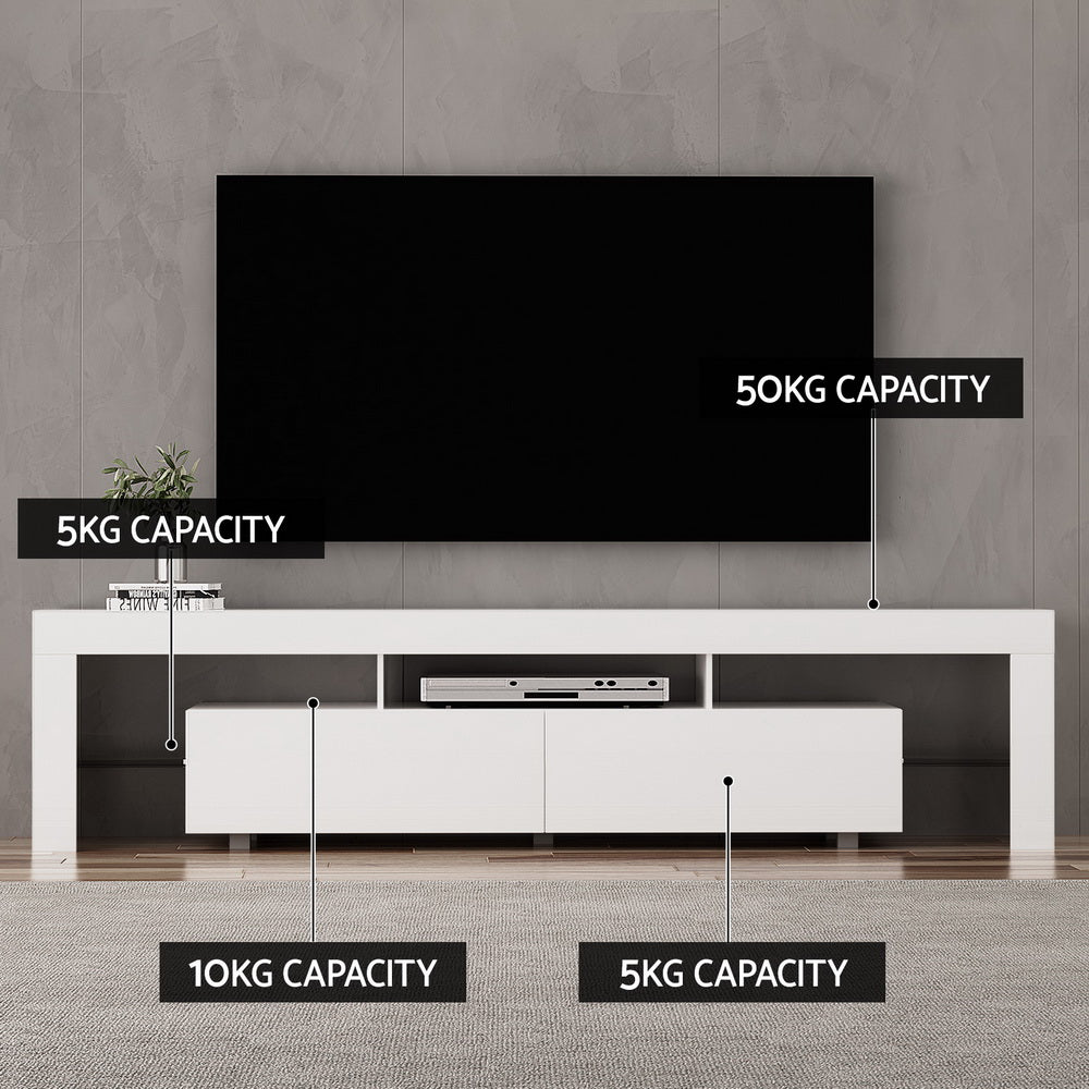 Artiss 200cm Entertainment Unit RGB LED Gloss White