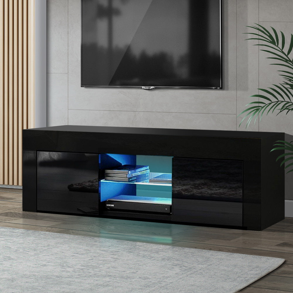 Angus 130cm Entertainment Unit TV Cabinet LED Black