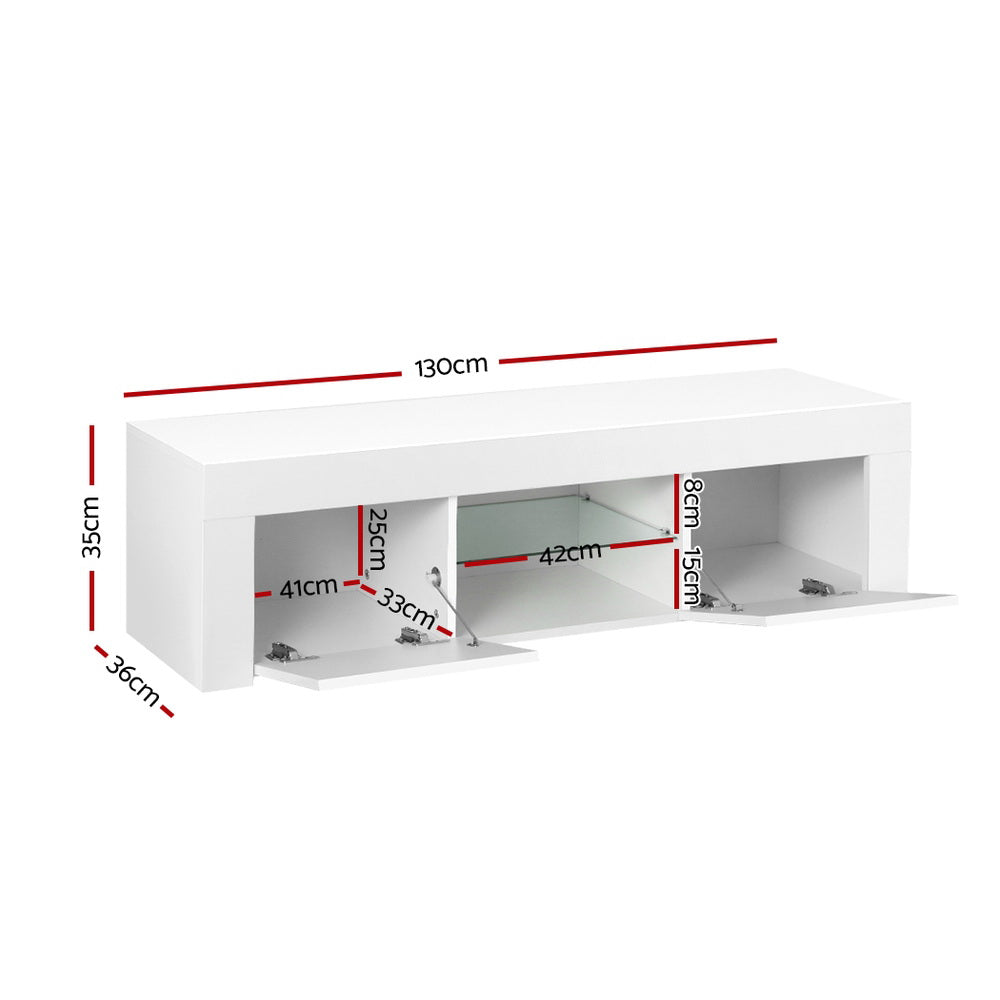 Angus 130cm TV Cabinet LED Entertainment Unit White