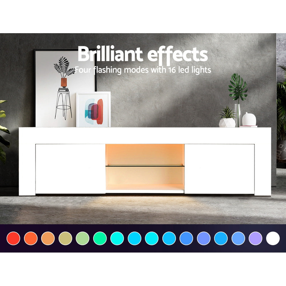 Angus 130cm TV Cabinet LED Entertainment Unit White