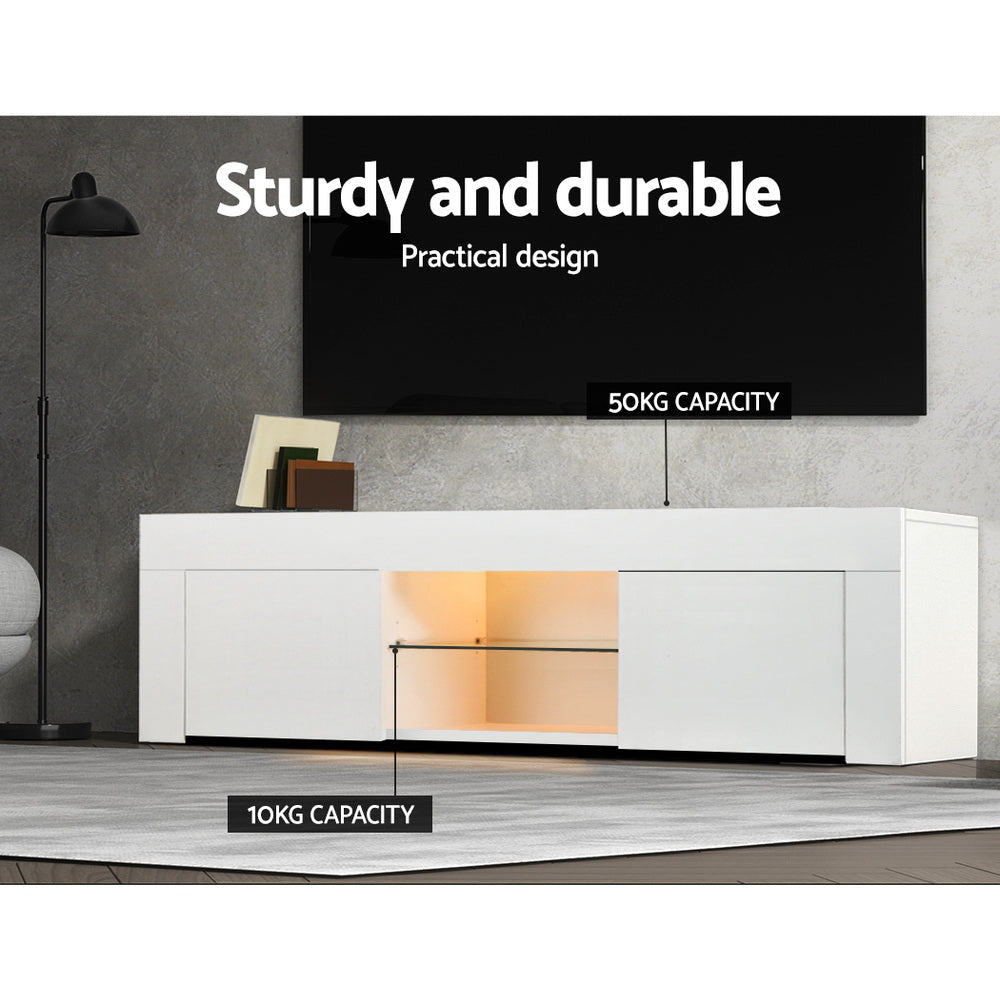 Angus 130cm TV Cabinet LED Entertainment Unit White