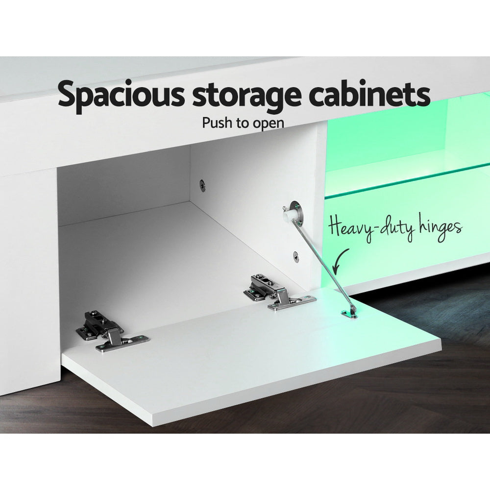 Angus 130cm TV Cabinet LED Entertainment Unit White