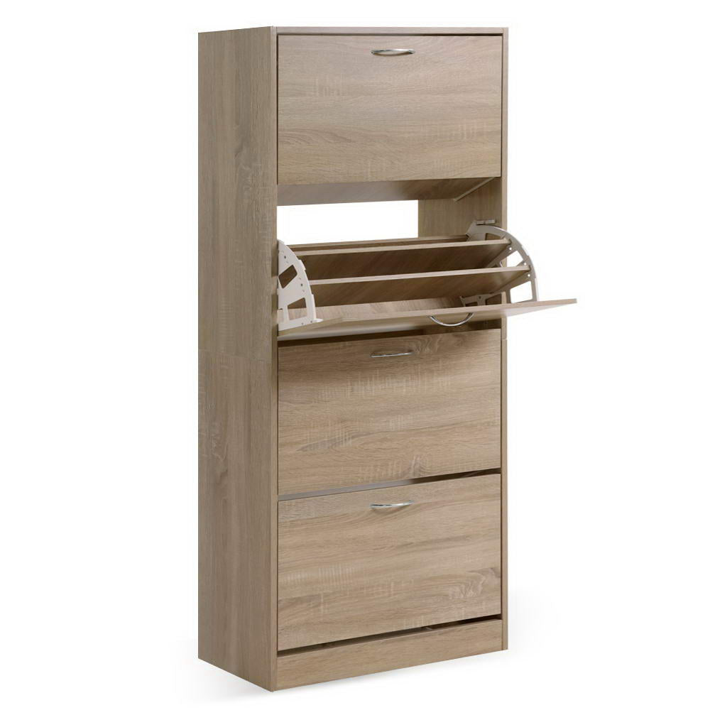 Artiss 60-Pair Shoe Rack Cabinet 4-Door Wood