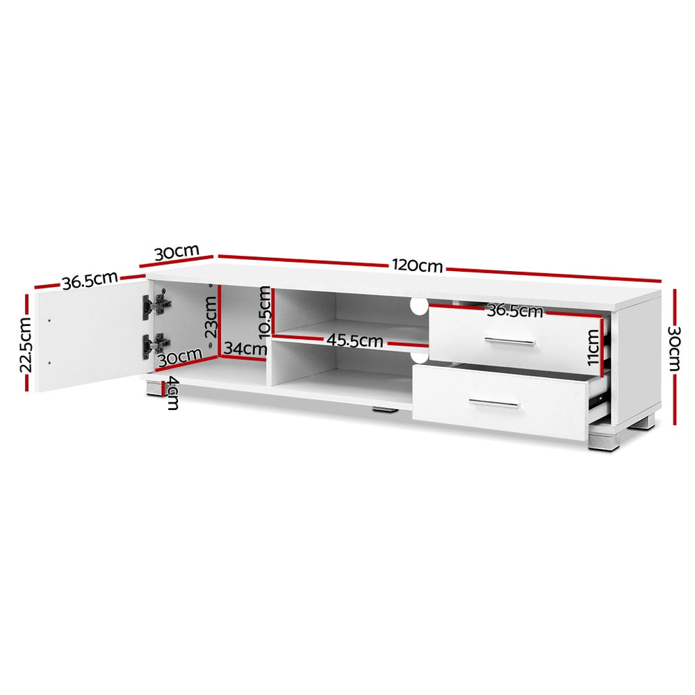 Dylan 120cm TV Cabinet Entertainment Unit White