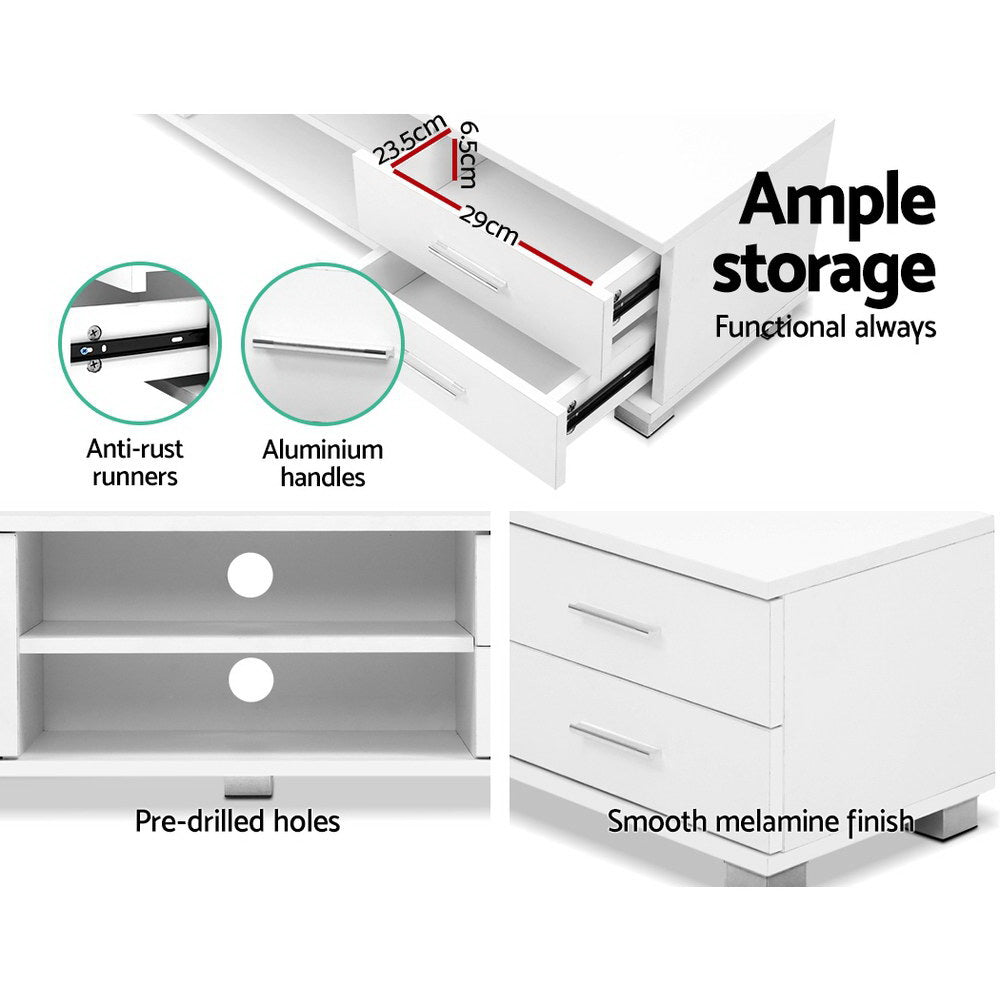 Dylan 120cm TV Cabinet Entertainment Unit White