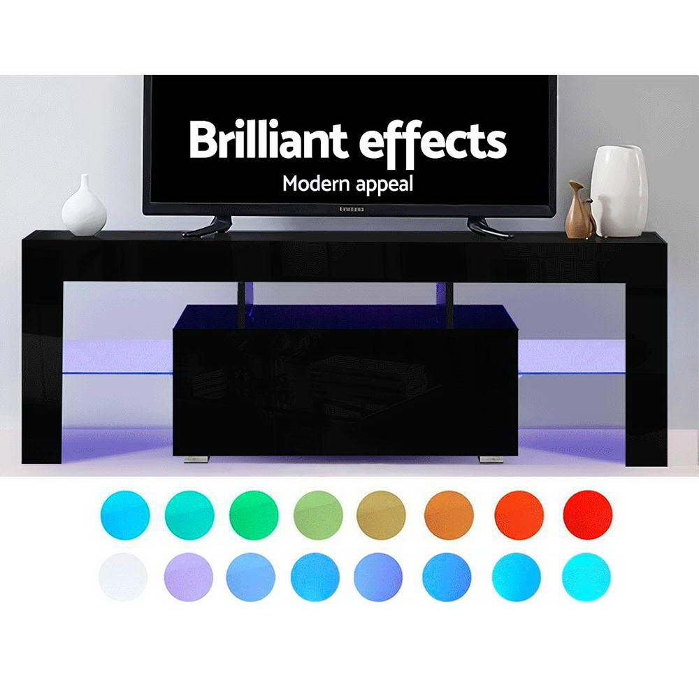 Elo 130cm TV Cabinet LED Entertainment Unit Black