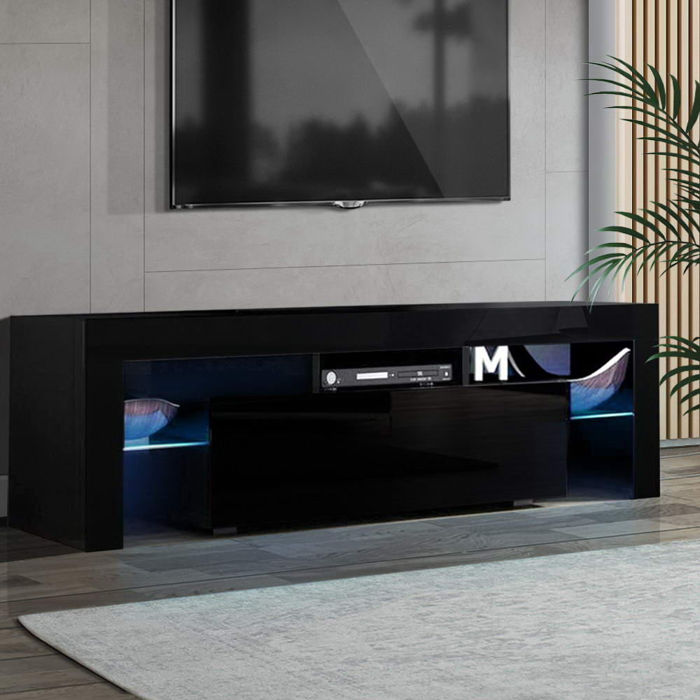 Elo 130cm TV Cabinet LED Entertainment Unit Black