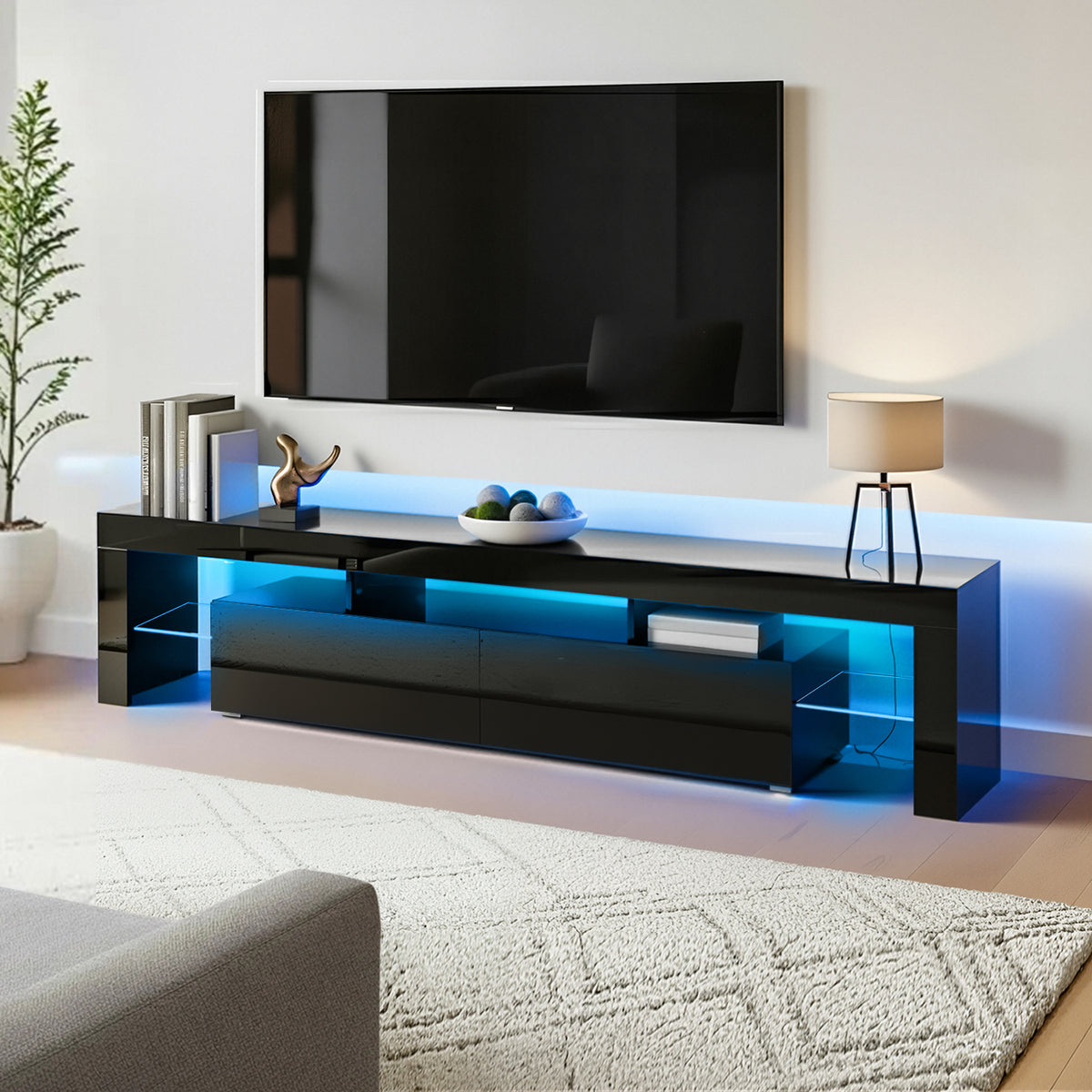 Elo LED Entertainment Unit TV Cabinet 189cm Black