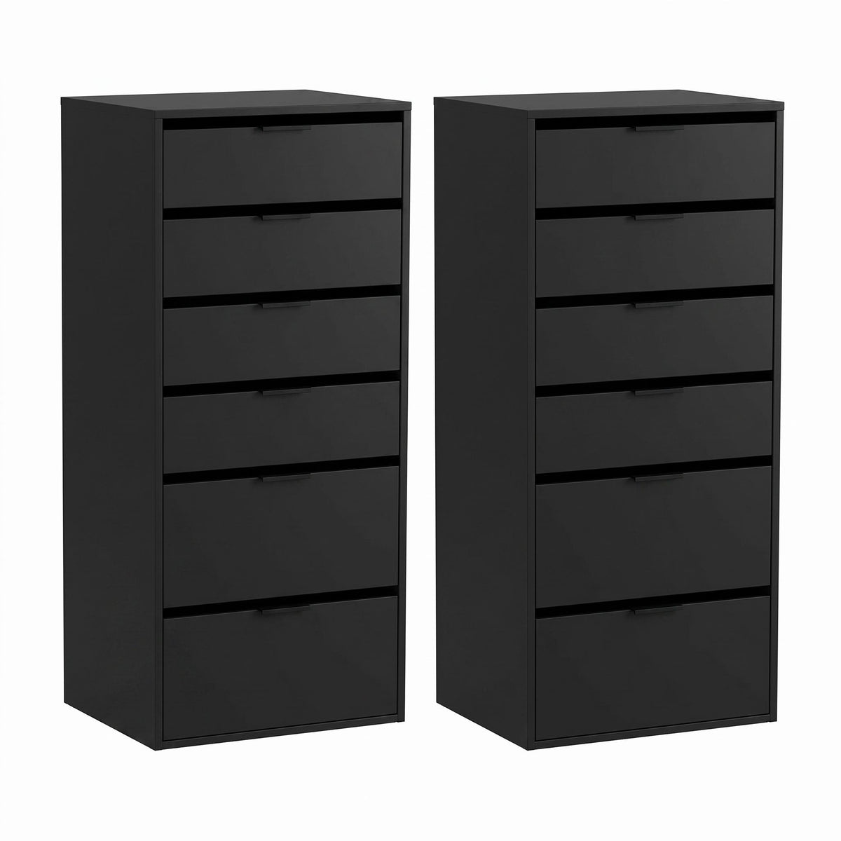 Artiss 2x Chest of 6 Drawers Dresser Tallboy Black