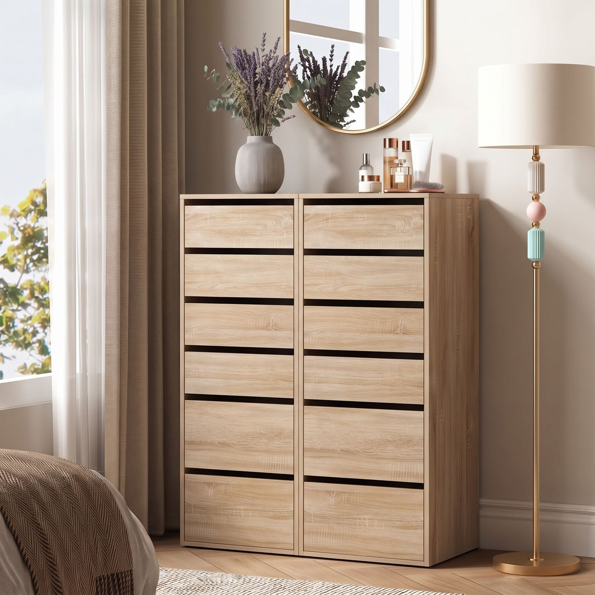 Artiss 2x Chest of 6 Drawers Dresser Tallboy Pine