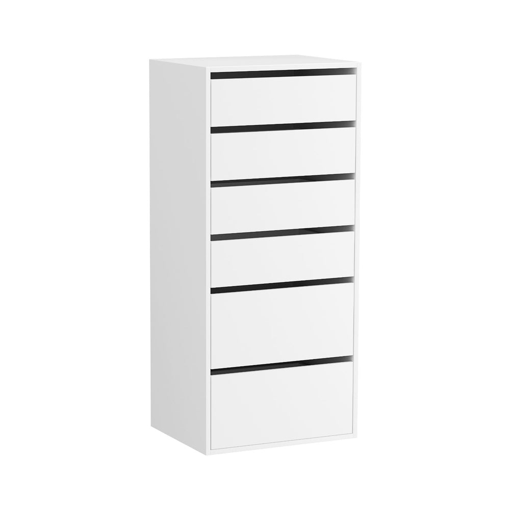 Artiss Tallboy 6-Drawer Dresser White