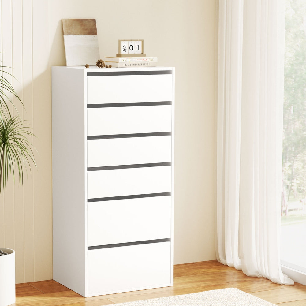 Artiss Tallboy 6-Drawer Dresser White