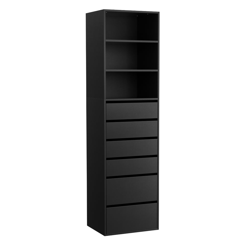 Artiss 6 Drawer Chest of Drawers Tallboy Black