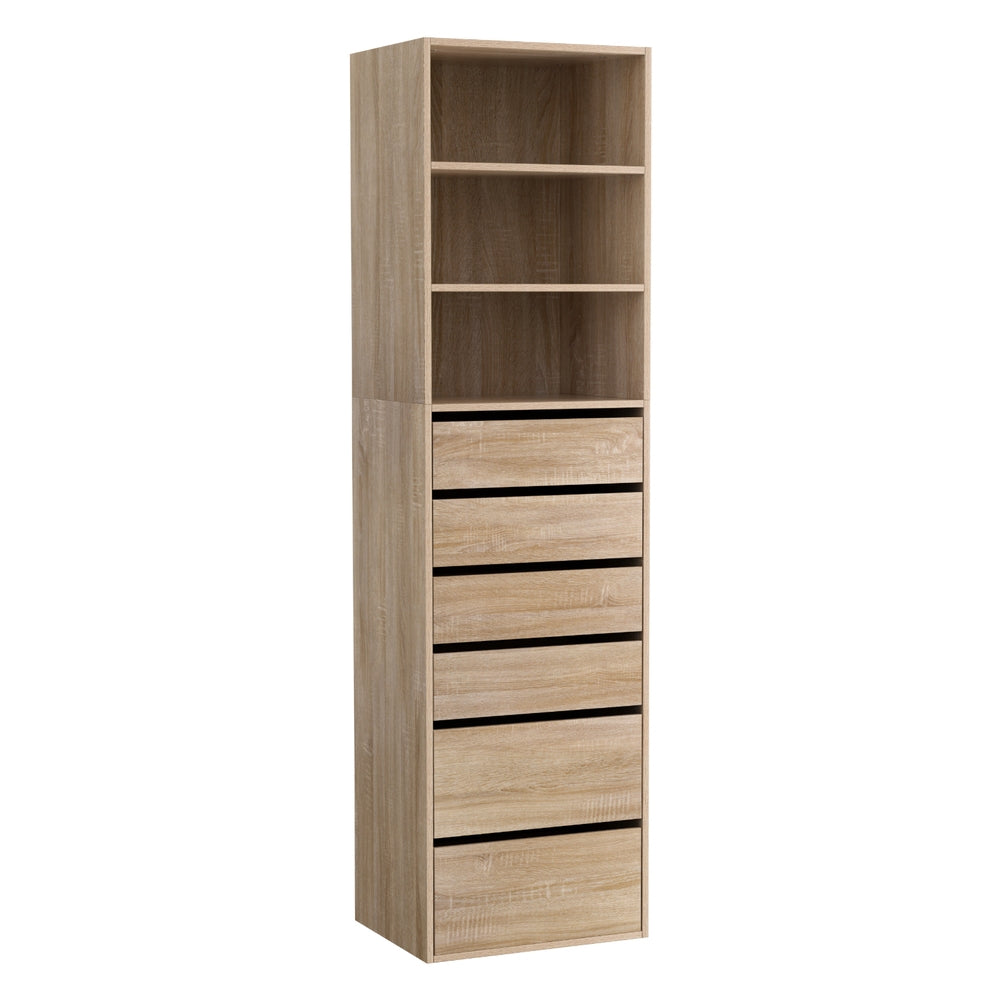 Artiss 6 Drawer Tallboy Chest of Drawers Pine