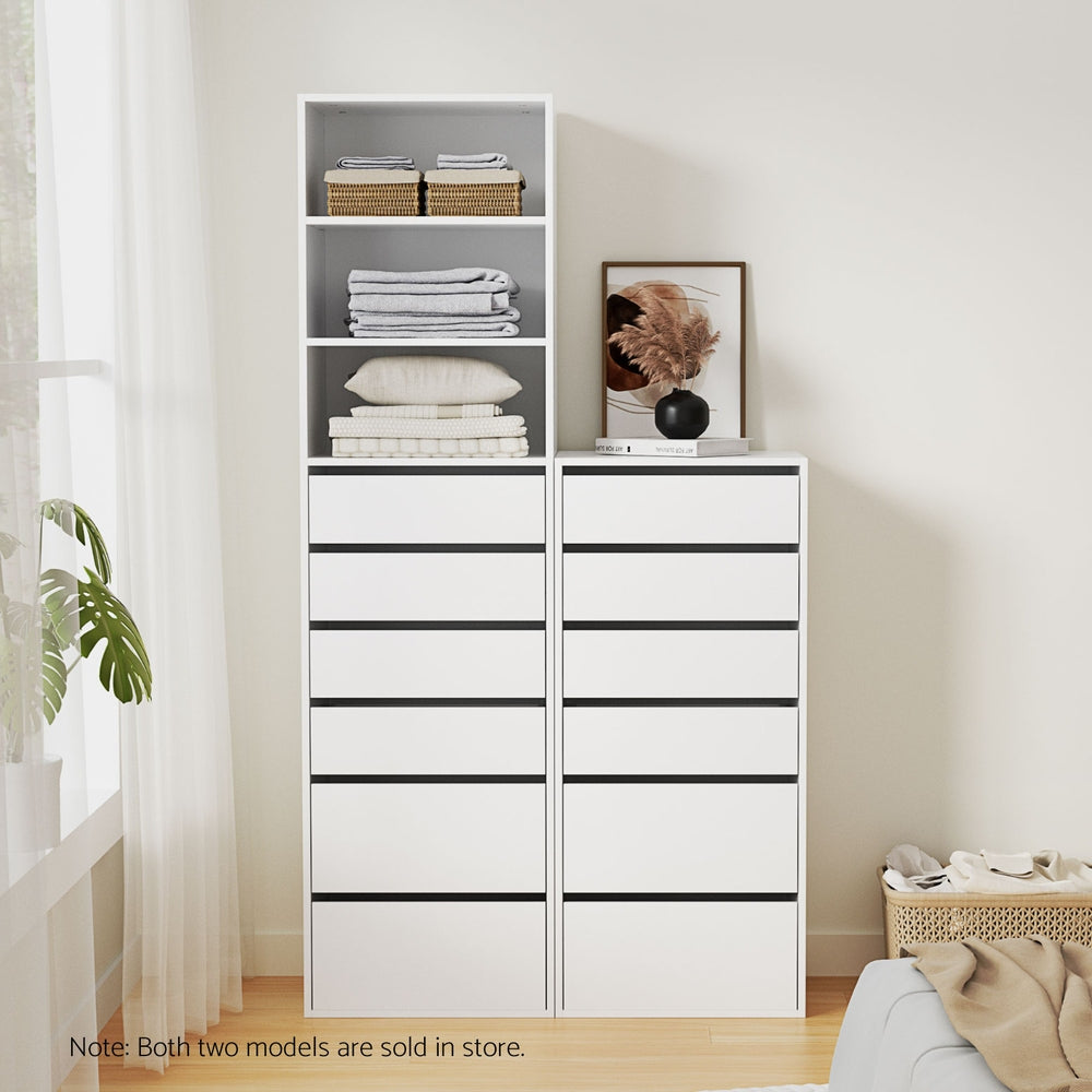 Artiss Tallboy Cabinet 6-Drawer White