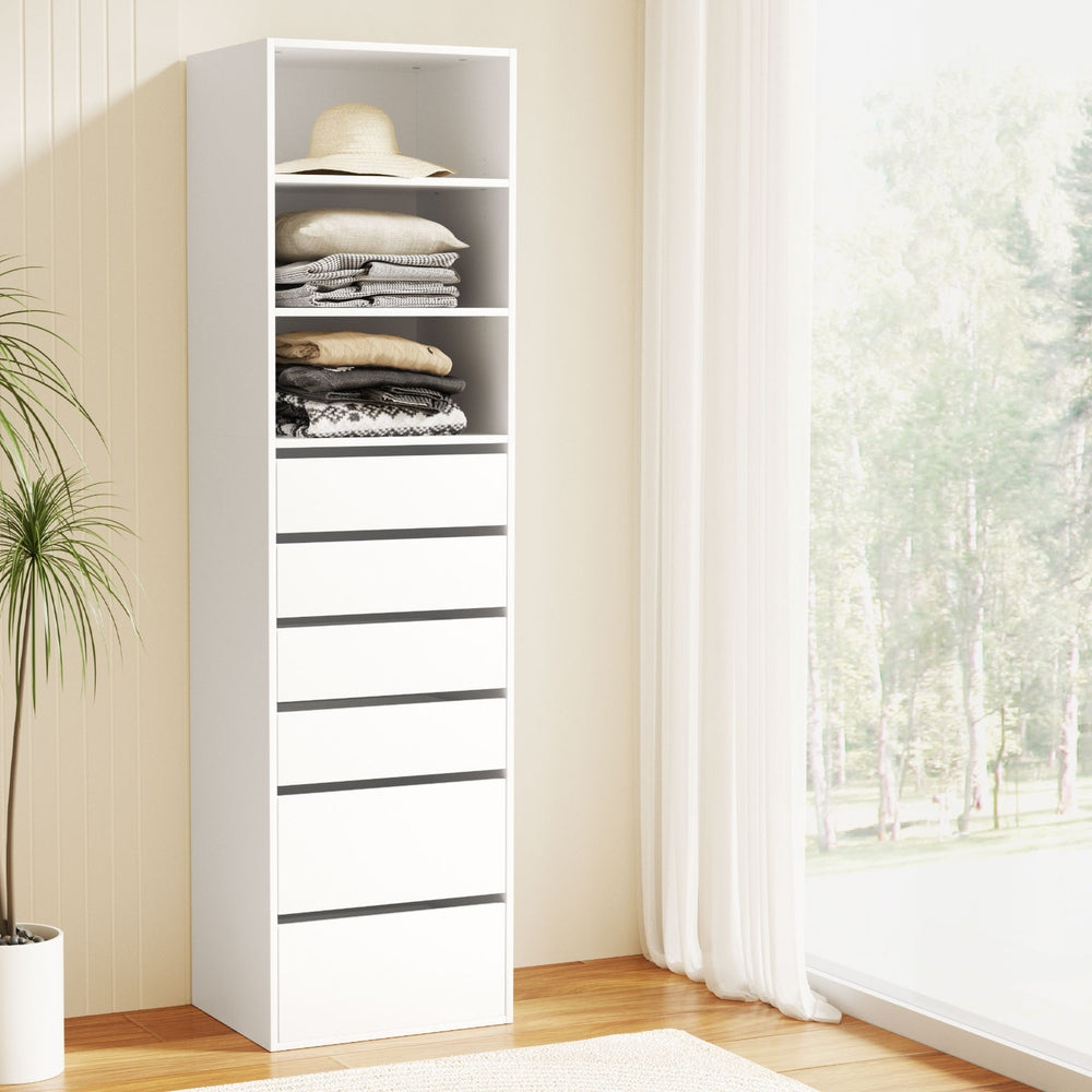 Artiss Tallboy Cabinet 6-Drawer White