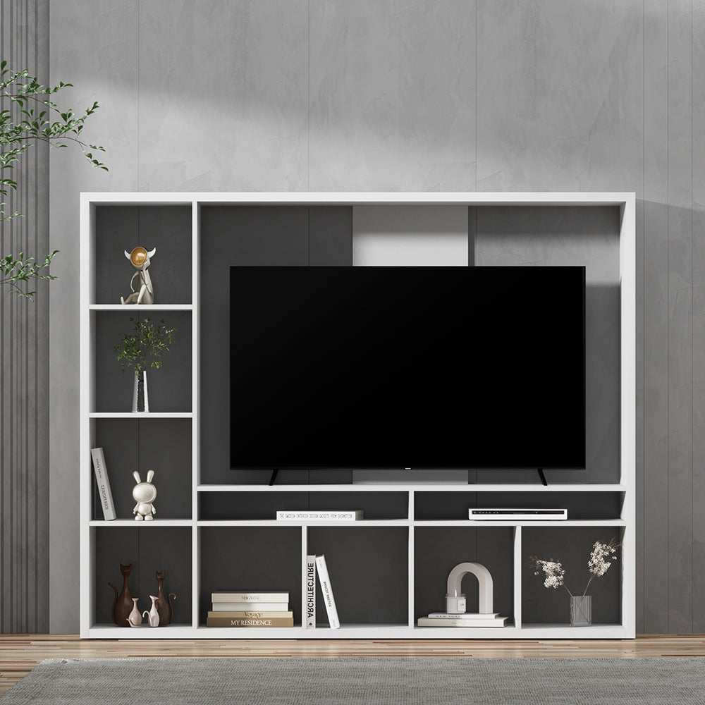 Brian Entertainment Unit TV Stand Cabinet Open Shelves 183cm White