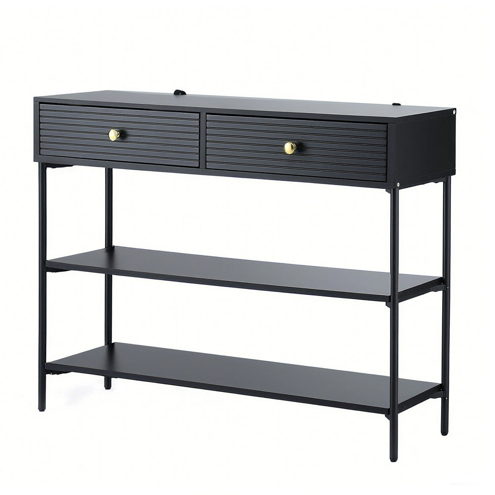 Artiss 3-Tier Console Table Black
