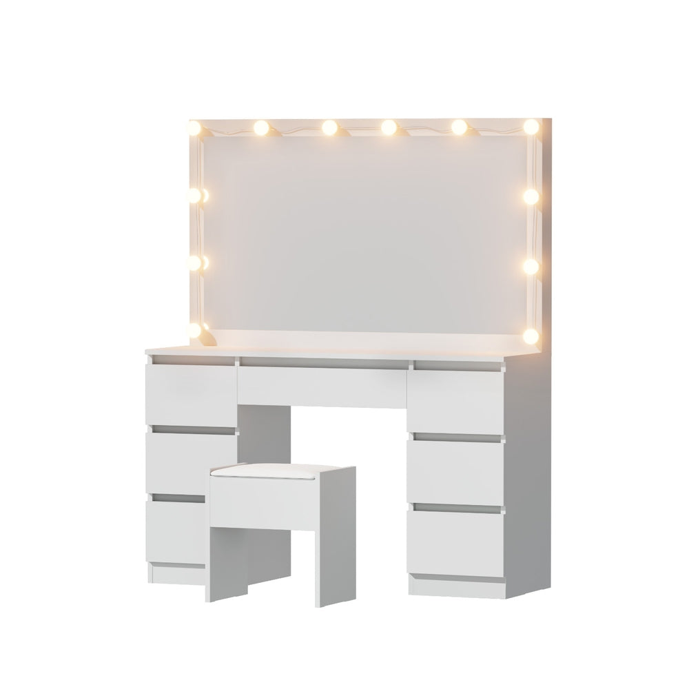 Artiss LED Dressing Table Vanity Desk Set with Stool White