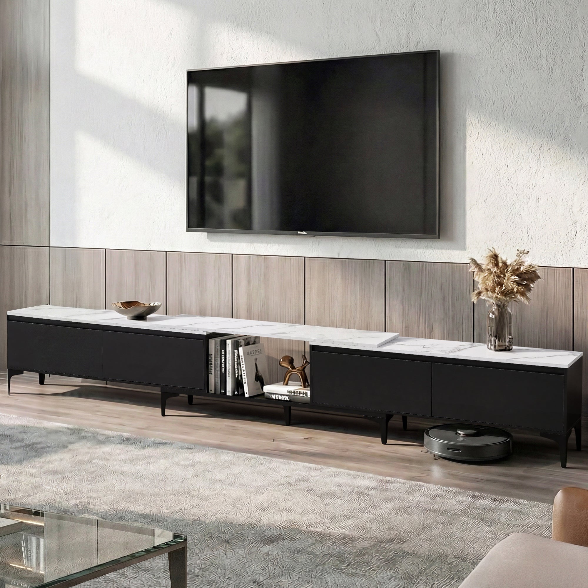 Artiss Extendable TV Cabinet Entertainment Unit Black