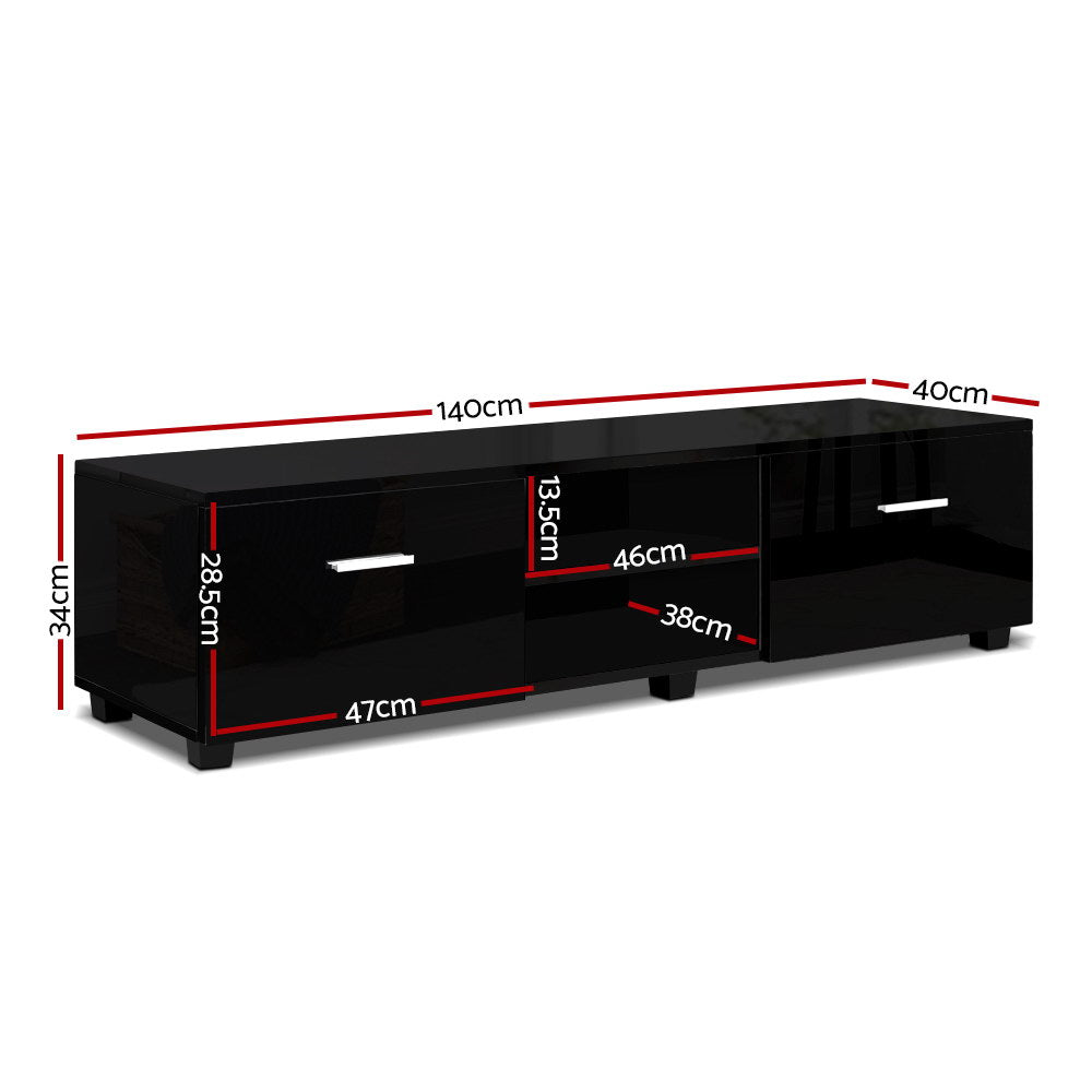 Jim 140cm TV Cabinet Entertainment Unit Black