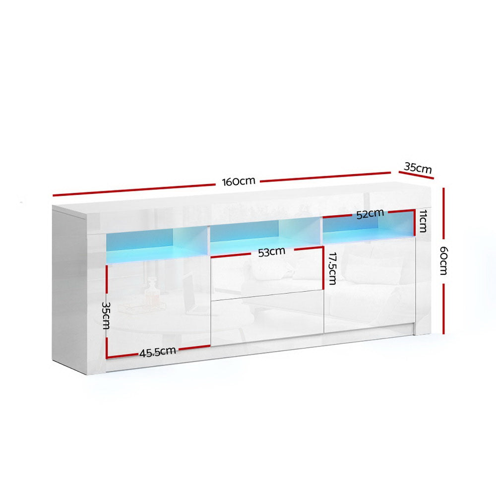 Anna 160cm LED TV Cabinet Entertainment Unit White