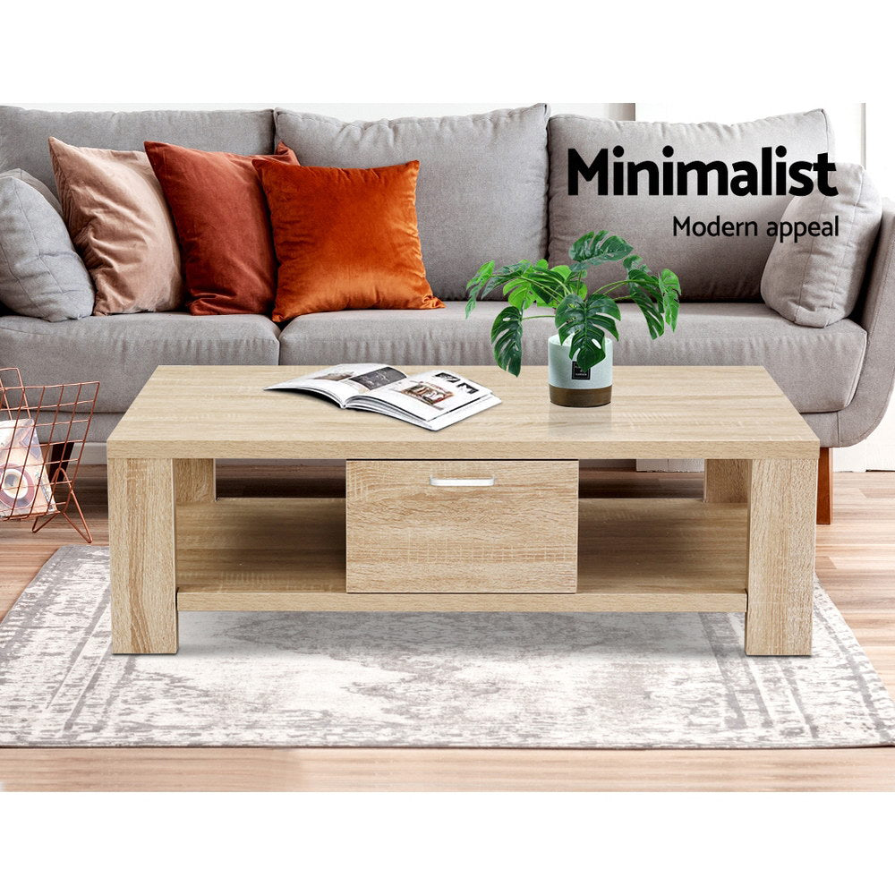 Maxi Oak Coffee Table 1 Drawer