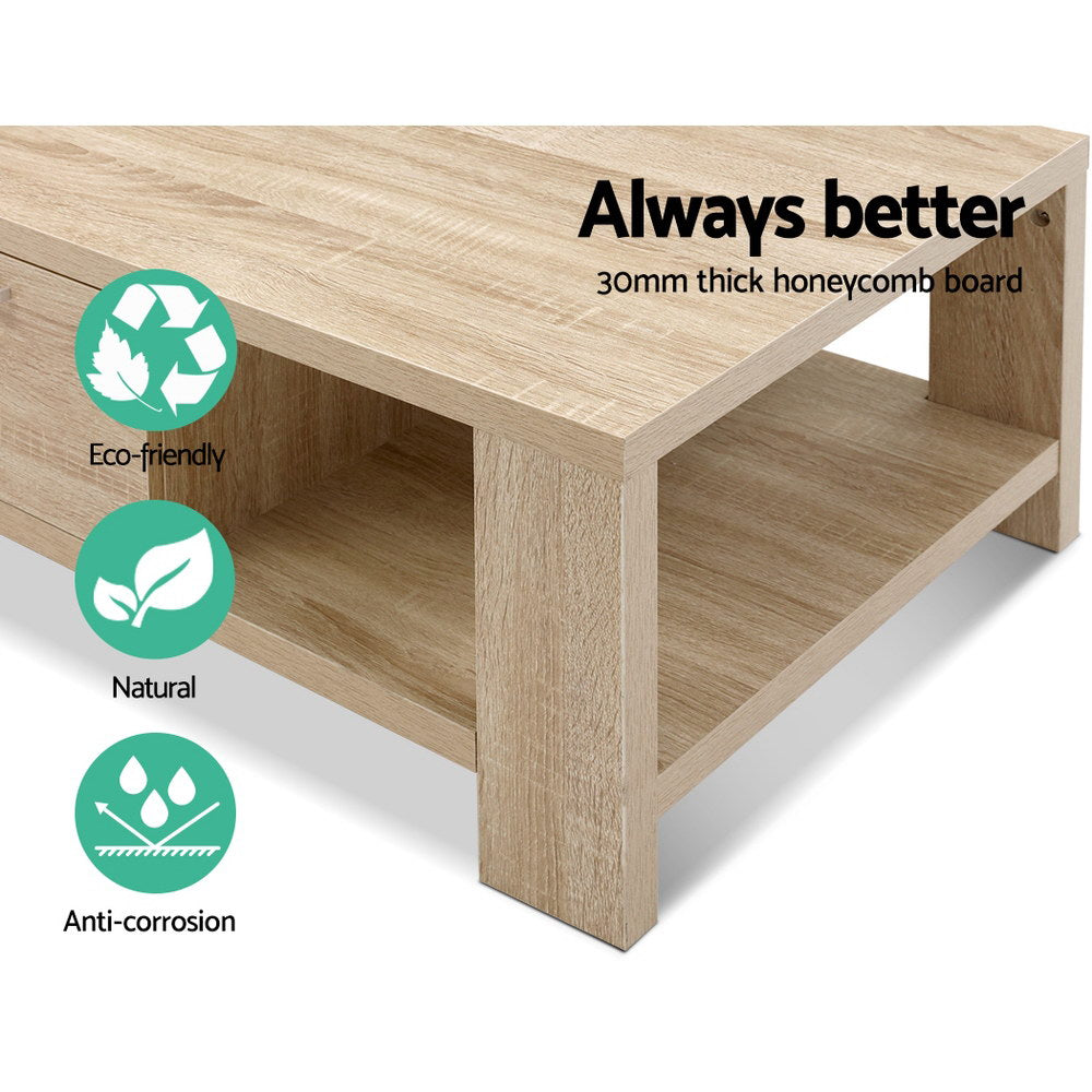 Maxi Oak Coffee Table 1 Drawer