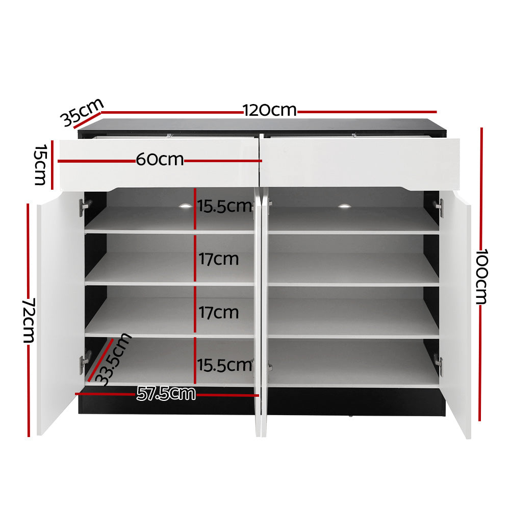 Lydia 120cm Shoe Rack Cabinet Storage White
