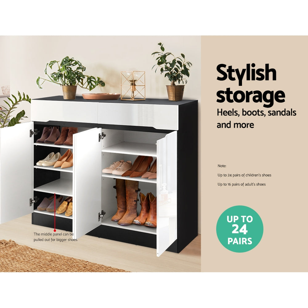 Lydia 120cm Shoe Rack Cabinet Storage White