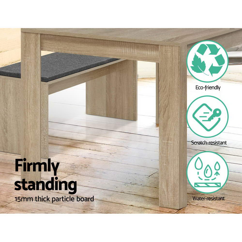 NATU 120cm Oak Dining Table Rectangular 4-6 Seater